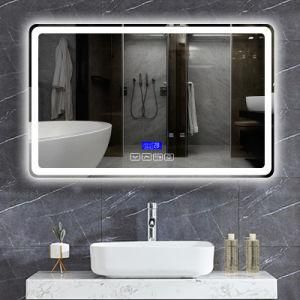 Wall Mounted Touch Screen Bath Mirror, LED Hotel Bathroom Mirror