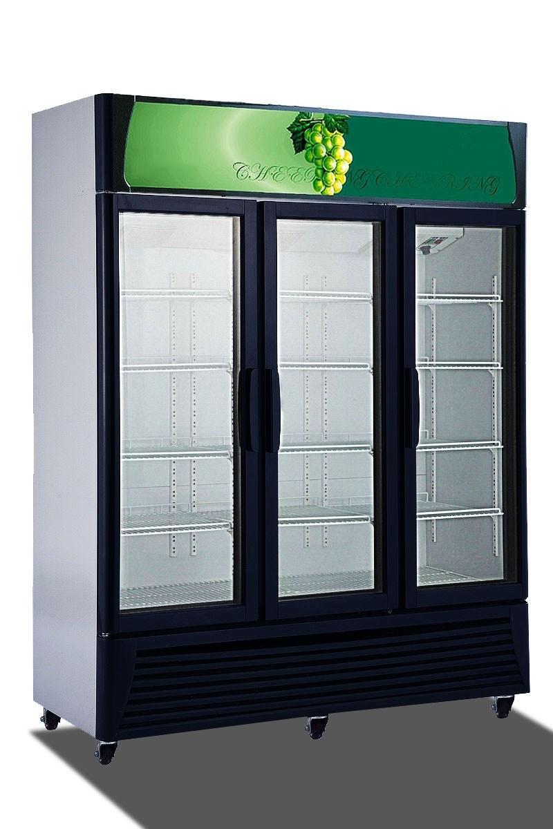 Junjian Cheering Commercial Three Glass Door Vertical Freezer for Supermarket Showcase