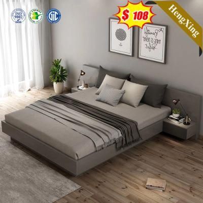 Long Backrest Gray Color Storage Multi-Function Bedroom Hotel Furniture King Double Size Beds