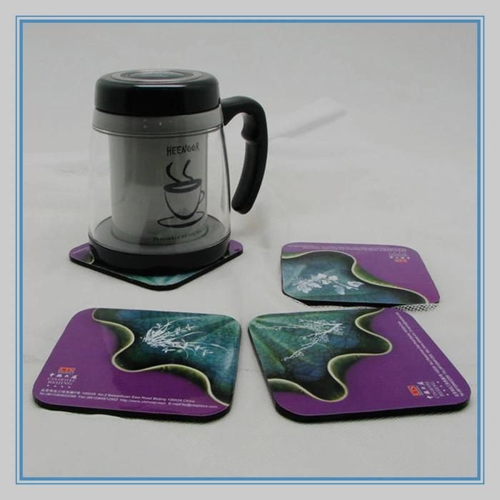 Customised Plastic Rubber Glass Coaster 8cm Paper Cup Mat