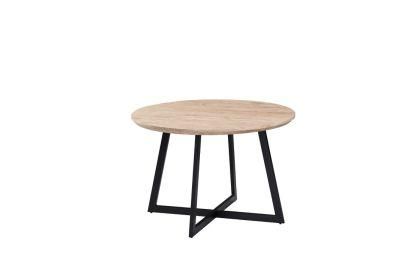 China Wholesale Modern Indoor Living Room Furniture MDF Top Square Legs Steel Dining Table