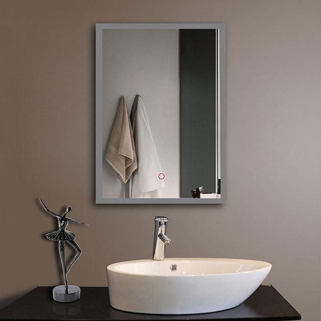 Home Decorative Smart Mirror Wholesale LED Bathroom Backlit Wall Glass Vanity Mirror Silver Mirror Touch Switch LED Bathroom Mirror