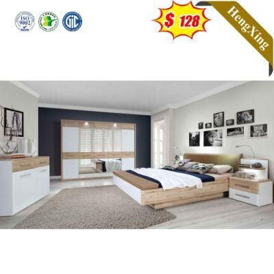 Popular Design Factory Customized Bedroom Furniture White Color Wooden Beds