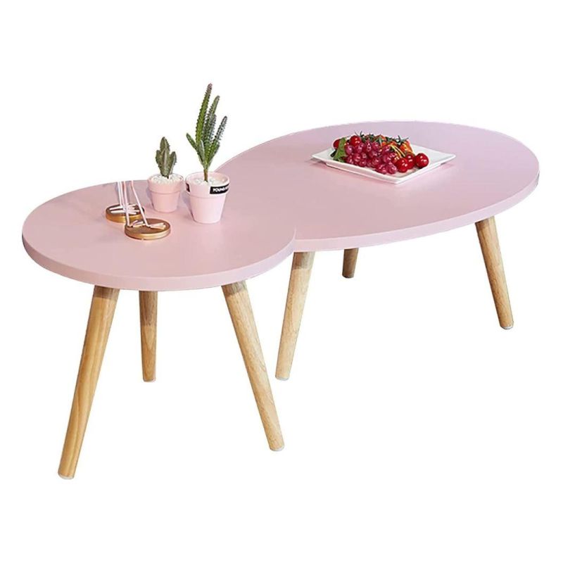 Living Room Teardrop Shaped Table + Round Table, Modern Leisure Tea Table