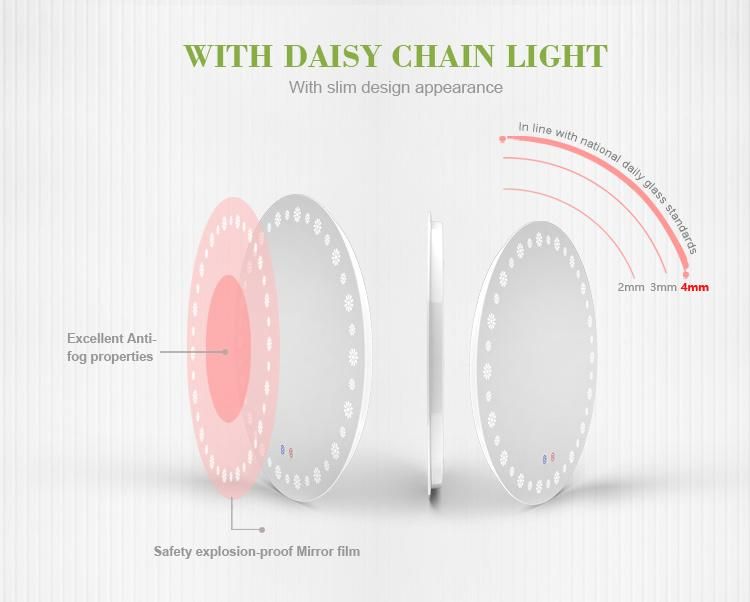 Dimmer LED Lights Touch Sensor Anti Fog Bathroom Modern Mirror