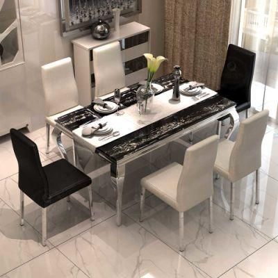 Rectangular Quartz Top House Furniture Modern Dining Marble Table