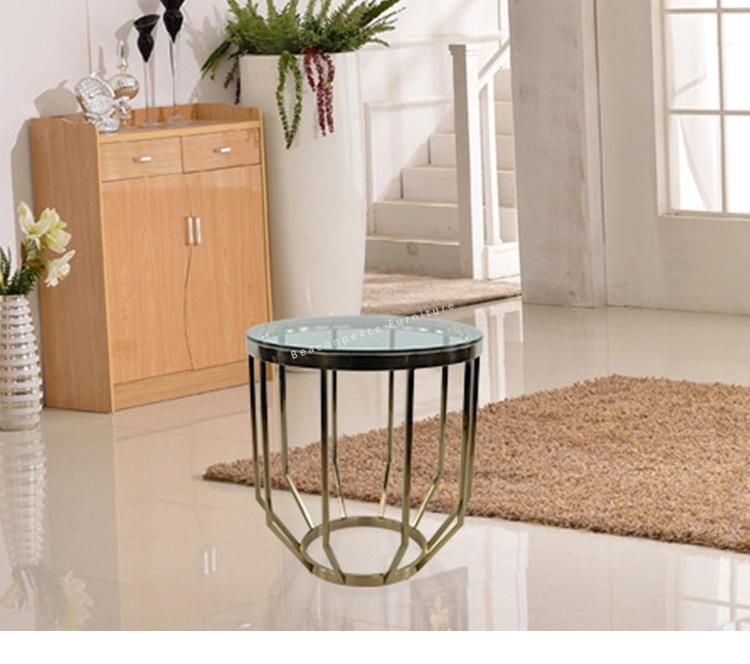 Modern Design Wedding Flower Extendable Black Chrome Coffee Table