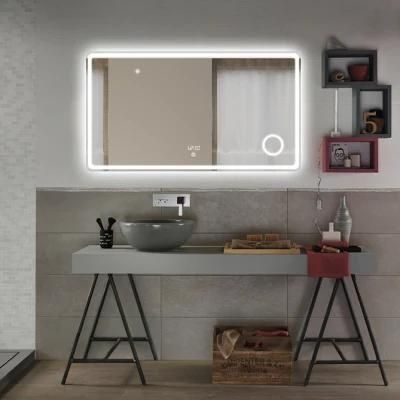 Home Decor Rectangle Long Wall Mirror Bath Furniture Vanity LED Wall Mirror with Bluetooth Speaker