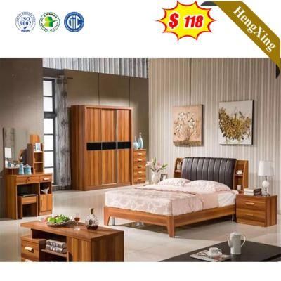 Wholesale Factory Bedroom Furniture PU Leather High Backrest Wooden Single Double Size Beds
