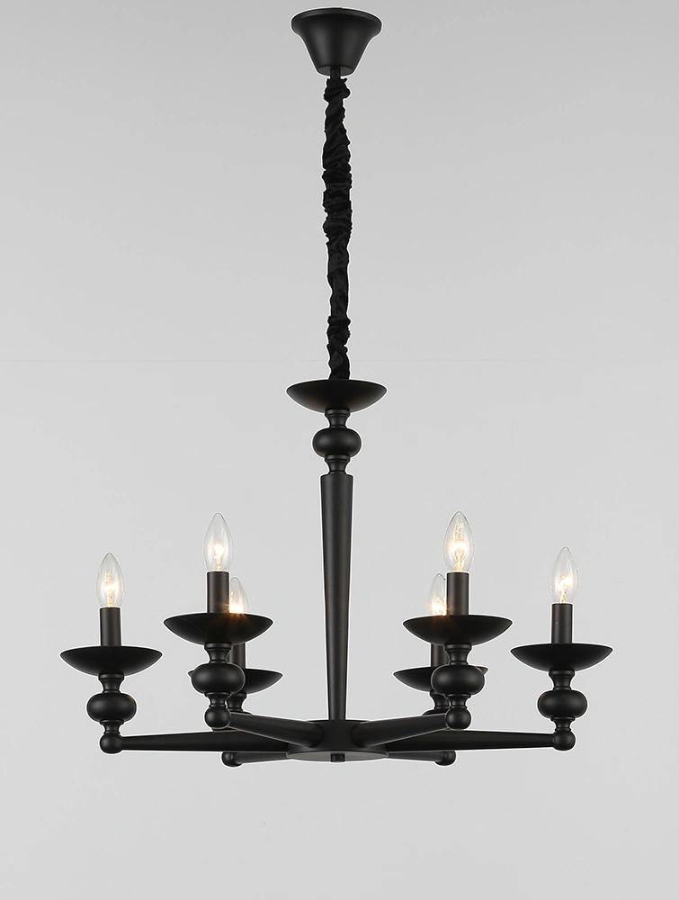 Modern Style Simple Wrought Iron Chandelier Vintage for Home Lighting Furniture Decorate Indoor Bedroom Black Wall Sconece Factory Supply
