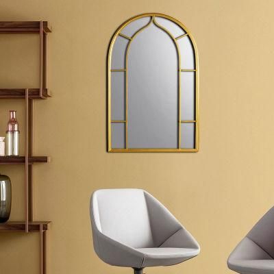 Home Furniture Bath Decor Silver Glass Wall Mirror Metal Frame Dressing Mirror