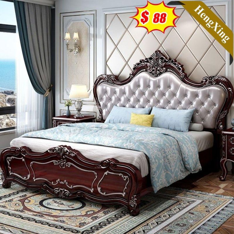 Modern Hotel Home Bedroom Furniture Set Leather Bed