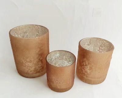 Wholesale Classical High Quality Rose Gold/Spotted Mercury Electroplated Glass Candle Holders for Decoration in Bulk, Glass Candle Stick Holder
