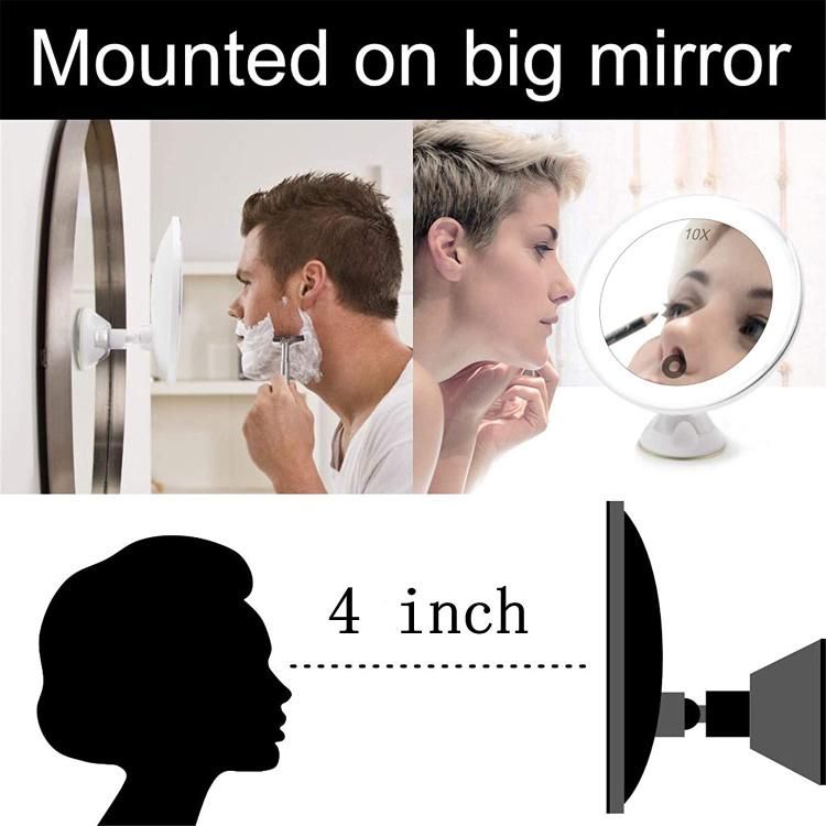 Hanging Vanity Travel Magnifying Portable Bathroom Wall Mirror with Lights