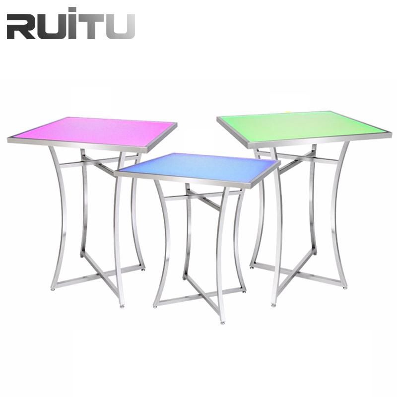 Multifunction Wholesale Center Table Tempered Glass Modern Design LED Lighted Nordic Italian Small Folding Hotel Stainless Steel Antique Square Coffee Tables