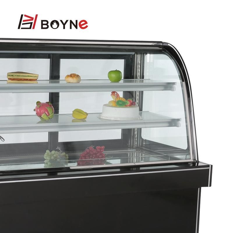 Curved Type Commercial Three-Layer Refrigeration Cake Display Showcase