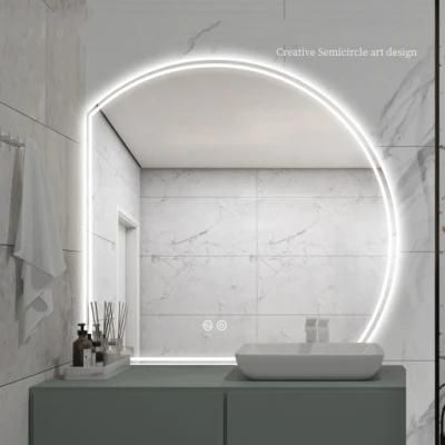 Wholesale Modern Home Decorative Smart Wash Basin Mirror LED Bathroom Frameless Backlit Wall Glass Vanity Mirror