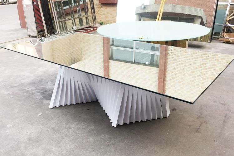 China Manufacturer Rectangle Shape Metal Stainless Steel Base Dining Room Table