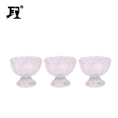 Unique Clear Lotus Shape Glass Candle Jar Glass Candle Holder