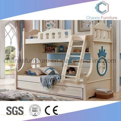 Modern Furniture Bright White Home Child Wooden Bed (CAS-BF1713)