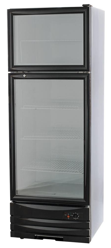 Chest Freezer Double Temperature Double Glass Door Supermarket Vertical Showcase