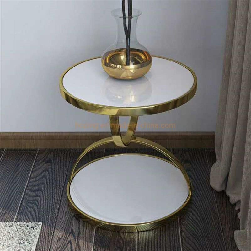 Hotel Public Area Furniture Cheap Unique Modern Round Glass Coffee Side Table