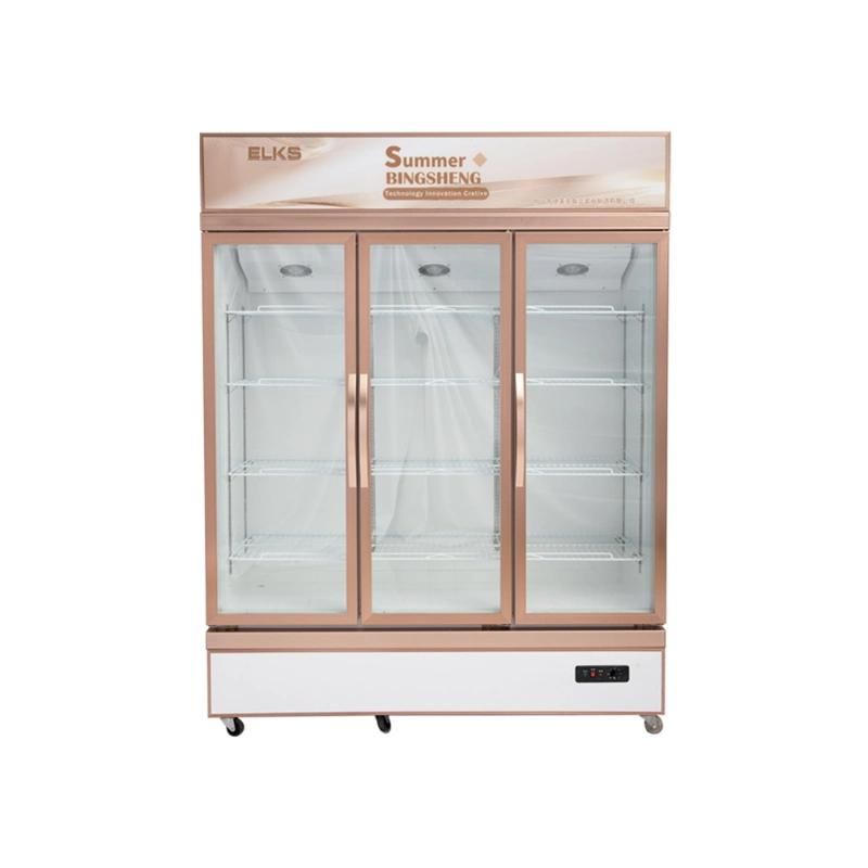 Upright Beverage Showcase Store Glass Door Display Refrigerator for Beverage Cold Drink Lsc-1800