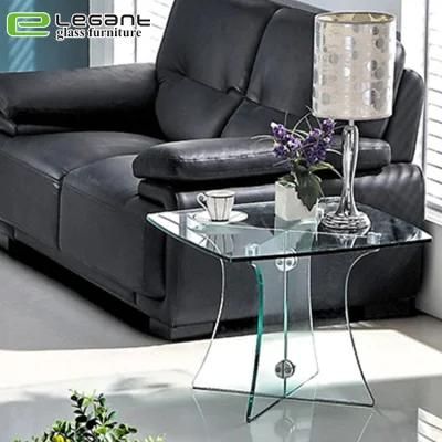 Modern Tempered Glass Side Table for Sale