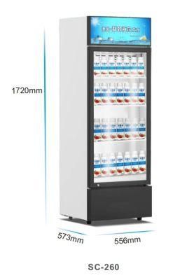 Commercial Vertical Display Freezer 260L Single Glass Door Upright Vertical Showcase