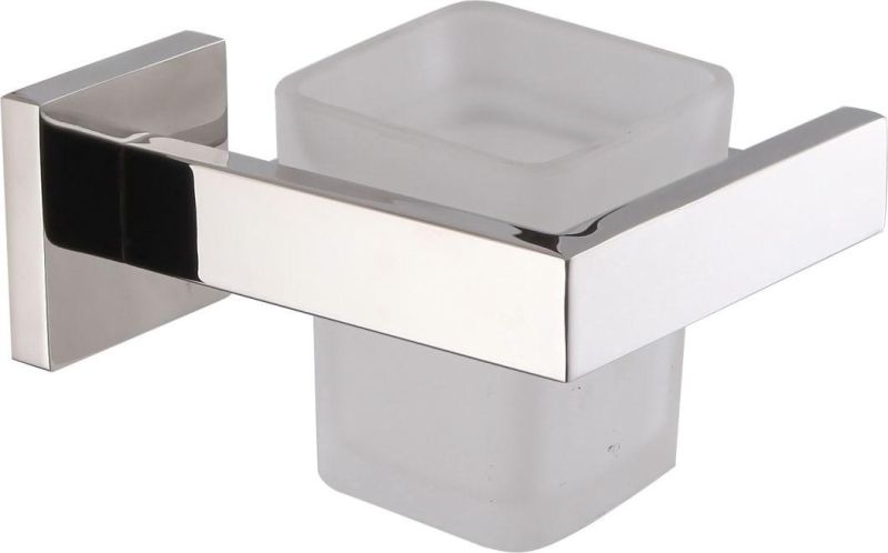 Amazon Hot Sales 304# Stainless Steel Mirror Polished Glass Shelf Single Layer Glass Shelf Bathroom Shelf