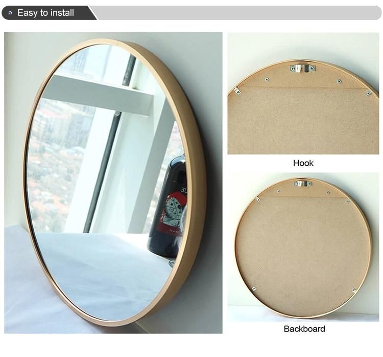 Hot Selling 28 in X 36 in Satin Golden Rectangular Aluminum Alloy Framed Bathroom Vanity Mirror