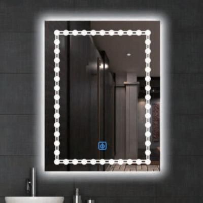 Modern Hotel Bedroom Decoration Wall Mirror Makeup Light Glass Bathroom Simple Silver LED Mirror