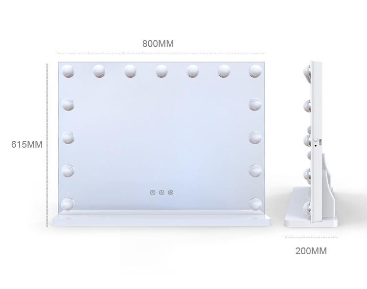 Hollywood Salon Vanity Bedroom Makeup Mirror with LED Light Bulbs