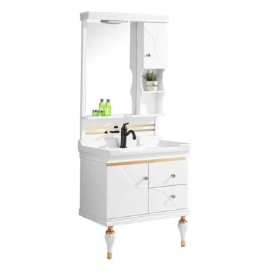 Plywood Design Bathroom Vanity Cabinet Full Set Solid Wood Wall Hung Bathroom Vanity PVC Bathroom Cabinets with Smart Mirror
