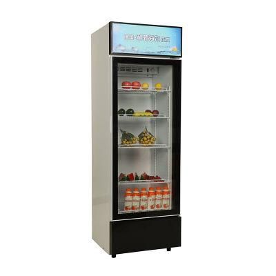China Manufacturer Vertical Single Glass Door Beverage Display Cabinet with Wheels Low Price Vertical Display Chiller