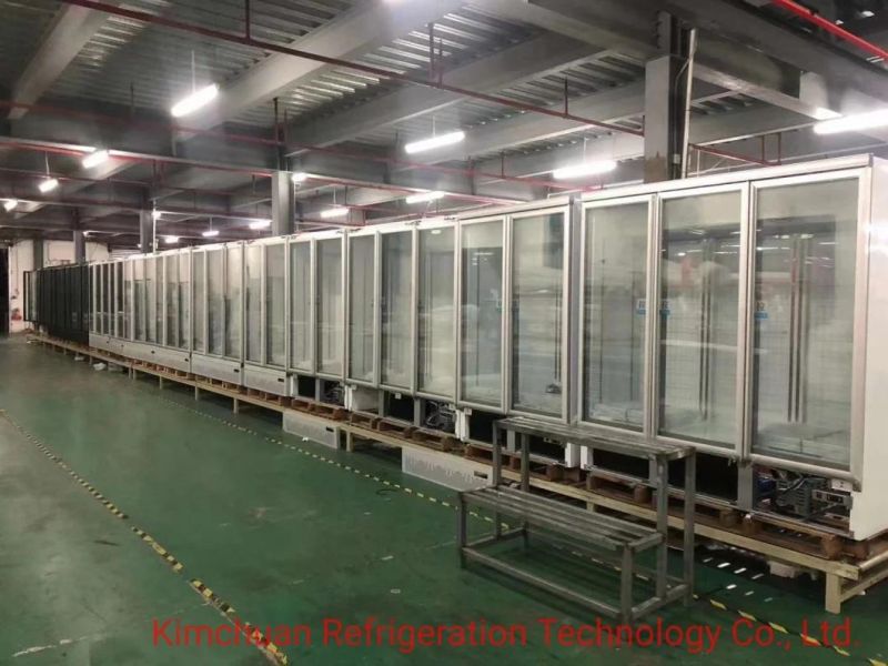 Supermarket Refrigeration Chiller Showcase Freezer Equipment Glass Door Beverage Display