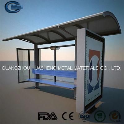 Huasheng Wooden Bus Shelter China Metal Bus Stop Supply Waiting Room Furniture Simple Metal Bus Stop.