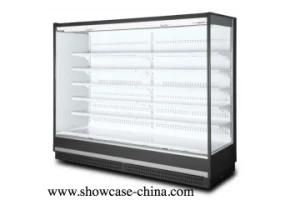 Slim Supermarket Vertical Open Air Cooled Refrigerated Showcase