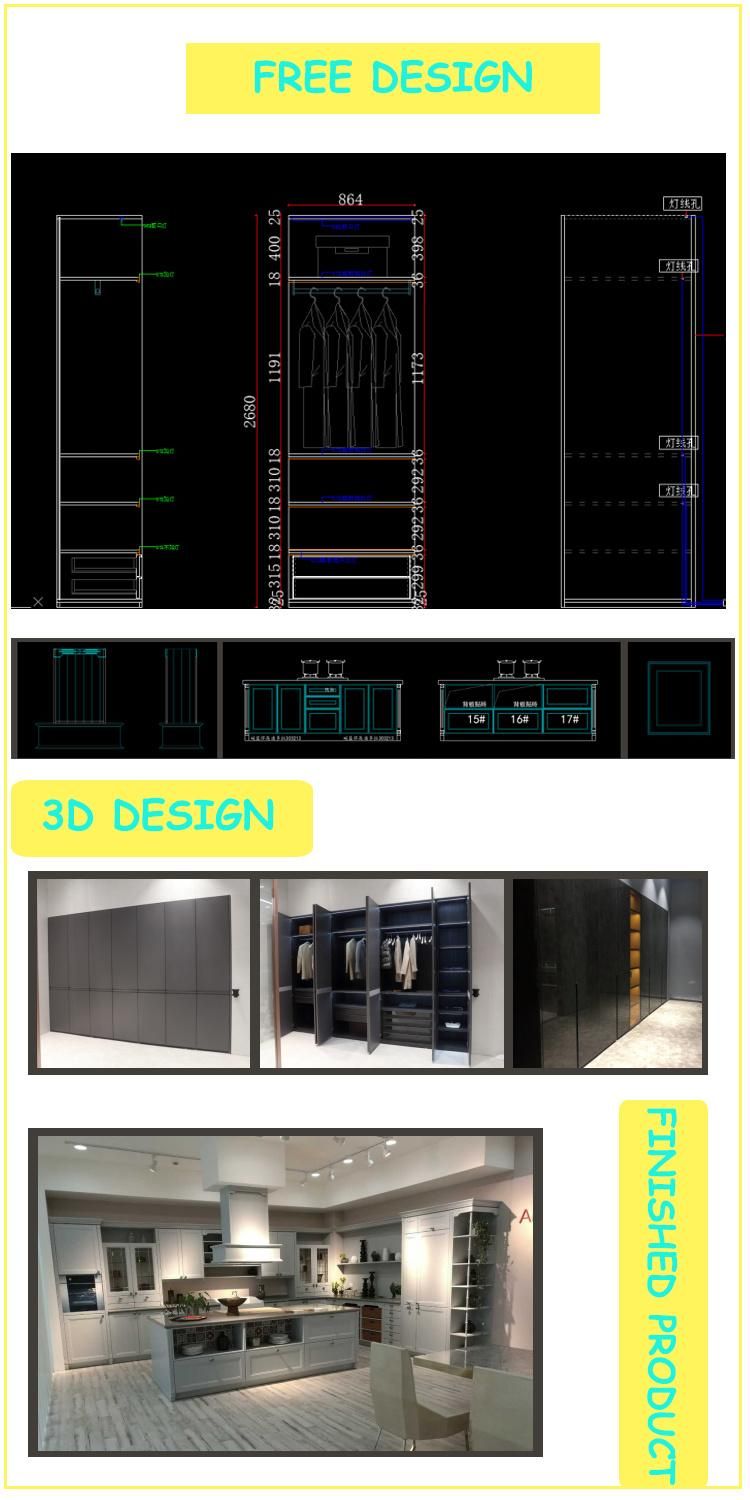 High Quality Wood Open Modern Bedroom Wardrobe Interior Design in Closet Bedroom Furniture Sets