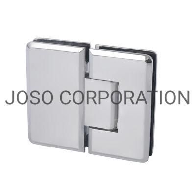 180 Degree Glass to Glass Bathroom Hardware Bright Chrome Brass Hinge