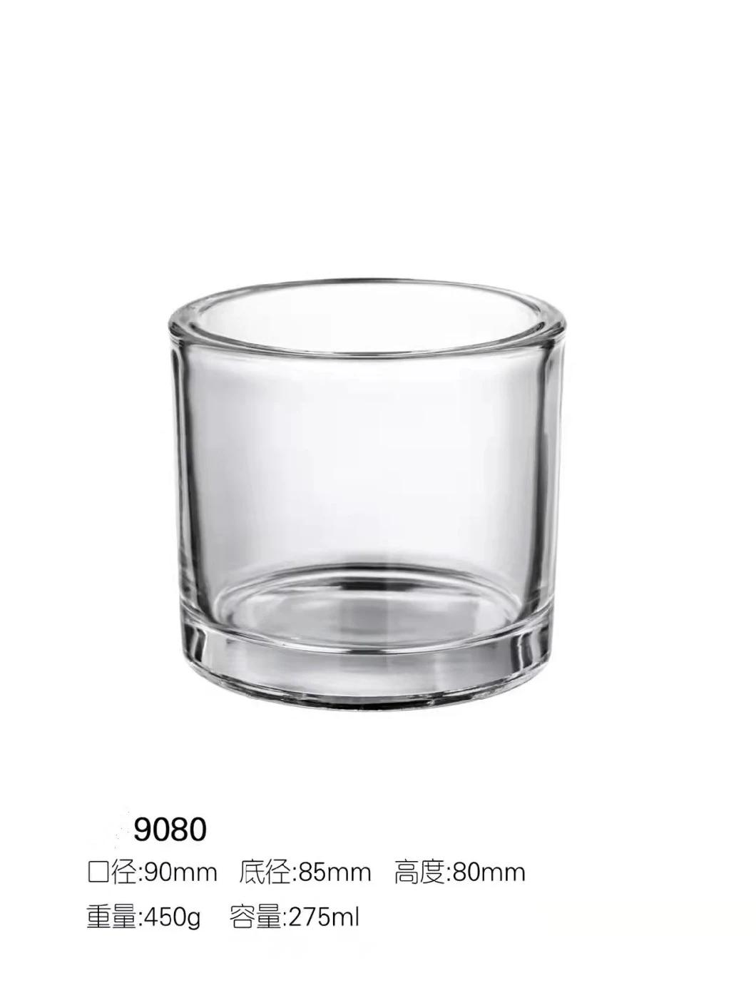 8oz/275 Ml Clear Glass Thick Wall Cup Jar Holder for Candle