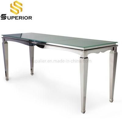 Best Selling Wedding Bar Furniture Silver Glass Top High Table
