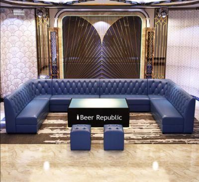 Hotel Lobby Square Tempered Glass Top Coffee Table Lounge Furniture Night Club LED Table KTV Bar Table