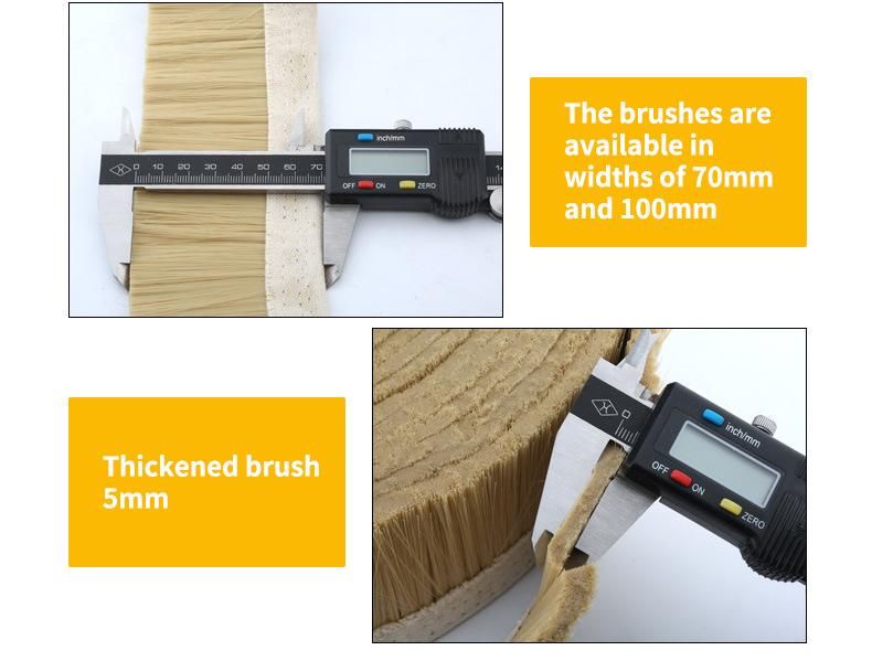 Hycnc Dust Cover Brush 70 mm 100mm L1meter Length CNC Vacuum Brush Engraving Machine Dust Hood Cover Brush for CNC Router Golden