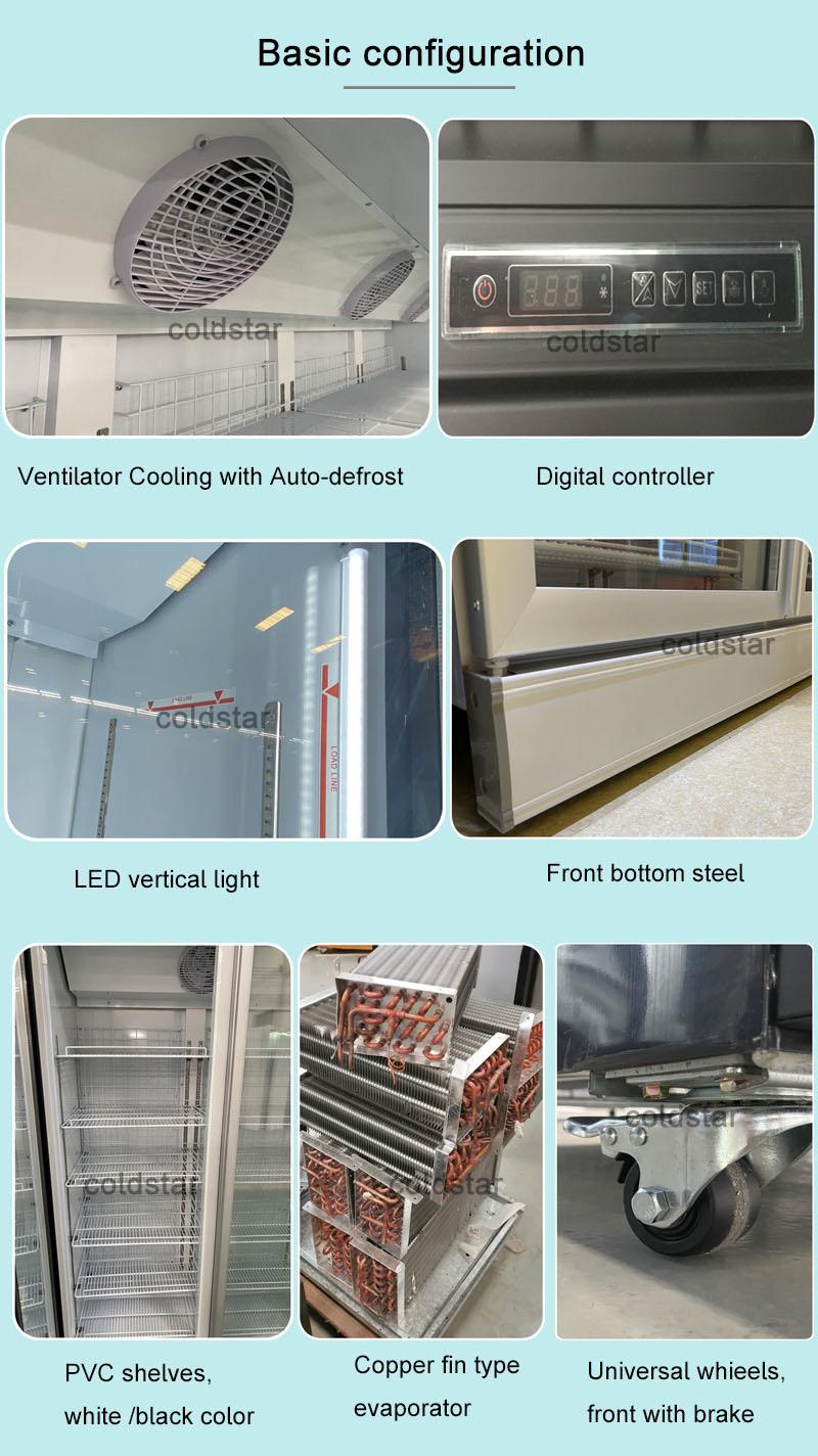 Supermarket Vertical Glass Door Multideck Refrigerated Chiller Showcase