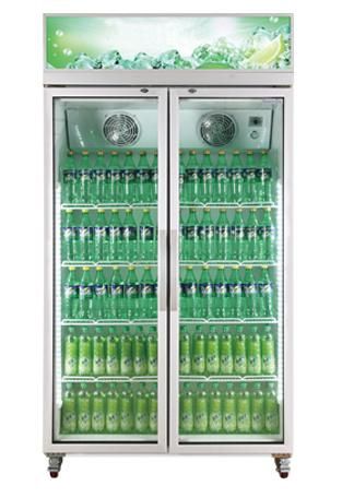 Double Glass Doors Vertical Freezing Showcase Upright Freezer