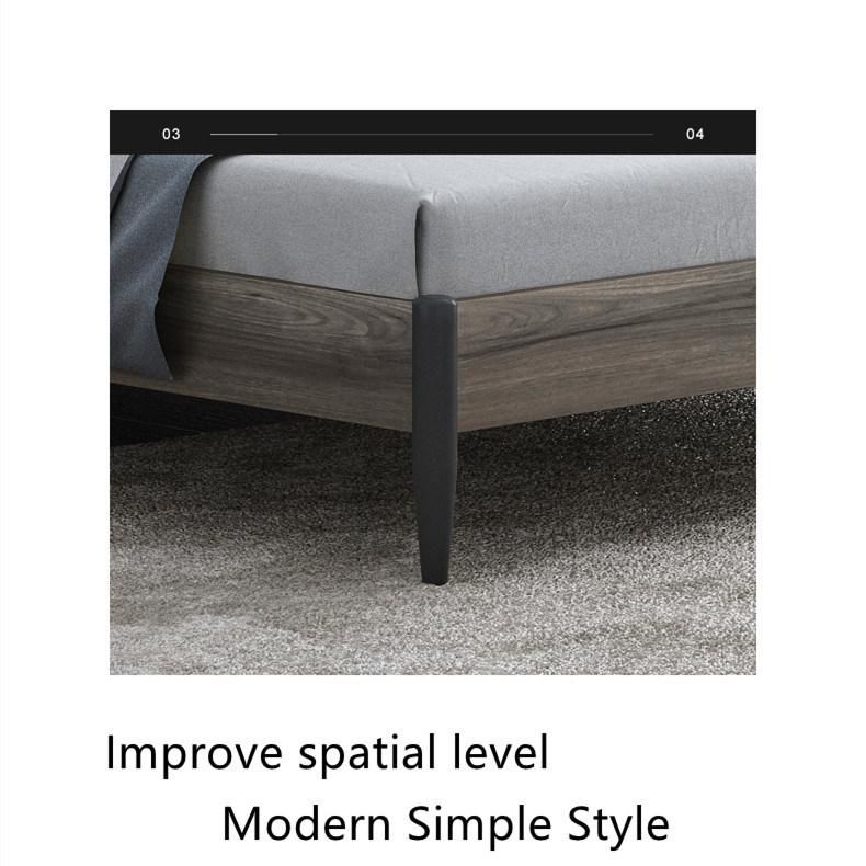 Wholesale Factory Bedroom Furniture PU Leather High Backrest Wooden Single Double Size Beds