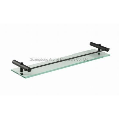 Rust Proof Glass Shelf Sanitary Bathroom Black Layer Rack Wall Mounted