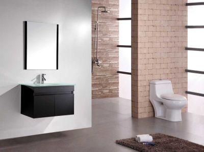 Glass Basin Wholesale MDF Bathroom Furniture with Mirror