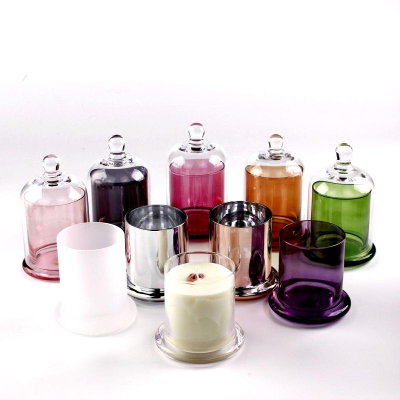 Home Decoration Glassware Marbling Glass Candle Holder Candle Jar Candle Holder